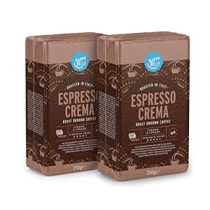 Amazon Brand - Happy Belly Espresso Crema Ground Coffee, 500g (2 x 250g) - Rainforest Alliance Certified