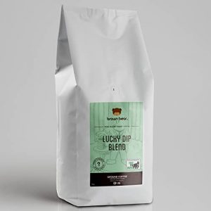 Brown Bear Lucky Dip Mystery Ground Coffee Blend, Great Value Ground Coffee, 1kg, Zero Waste Wonky Coffee, Mystery Light to Medium to Dark Roast, 5% of Sales donated to Free The Bears