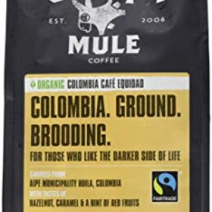 Grumpy Mule Organic Colombia Café Equidad Ground Coffee with tastes of Hazelnut, Caramel & a hint of Red Fruits 227 g