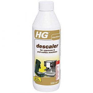 HG Coffee Machine Descaler, Tough Scale Remover for Espresso & Coffee Pod Machines, Easy Maintenance to Prevent Blockages, Biodegradable & Odourless Citric Acid Formula - 500 ml (323050106) , White