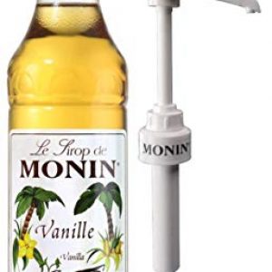 Monin Premium Coffee Syrup in Vanilla 1L Plastic Bottle & Monin Pump