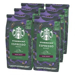 Starbucks Espresso Roast Dark Roast Coffee Beans 200 g Bag (Pack of 6)